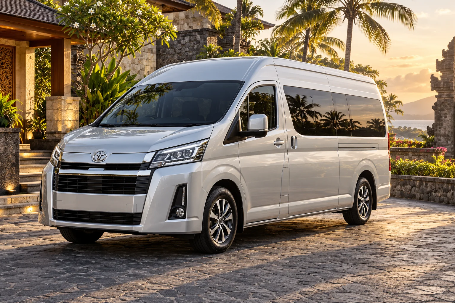 Ilustrasi Toyota Hiace di Bali